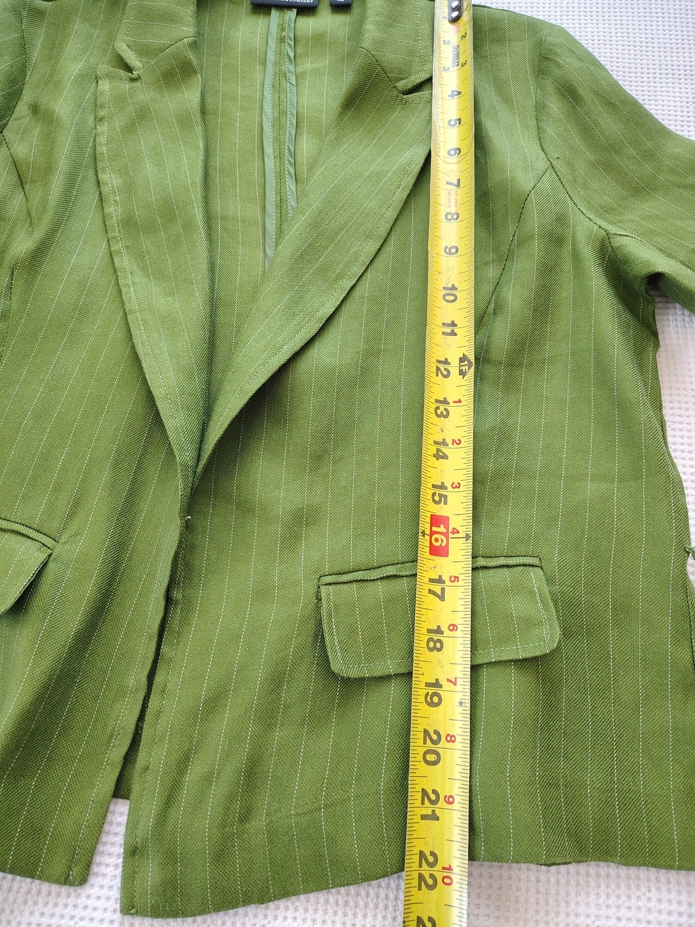 New York & Company Lime Green Pinstripe Blazer Size S - Picture 4 of 8